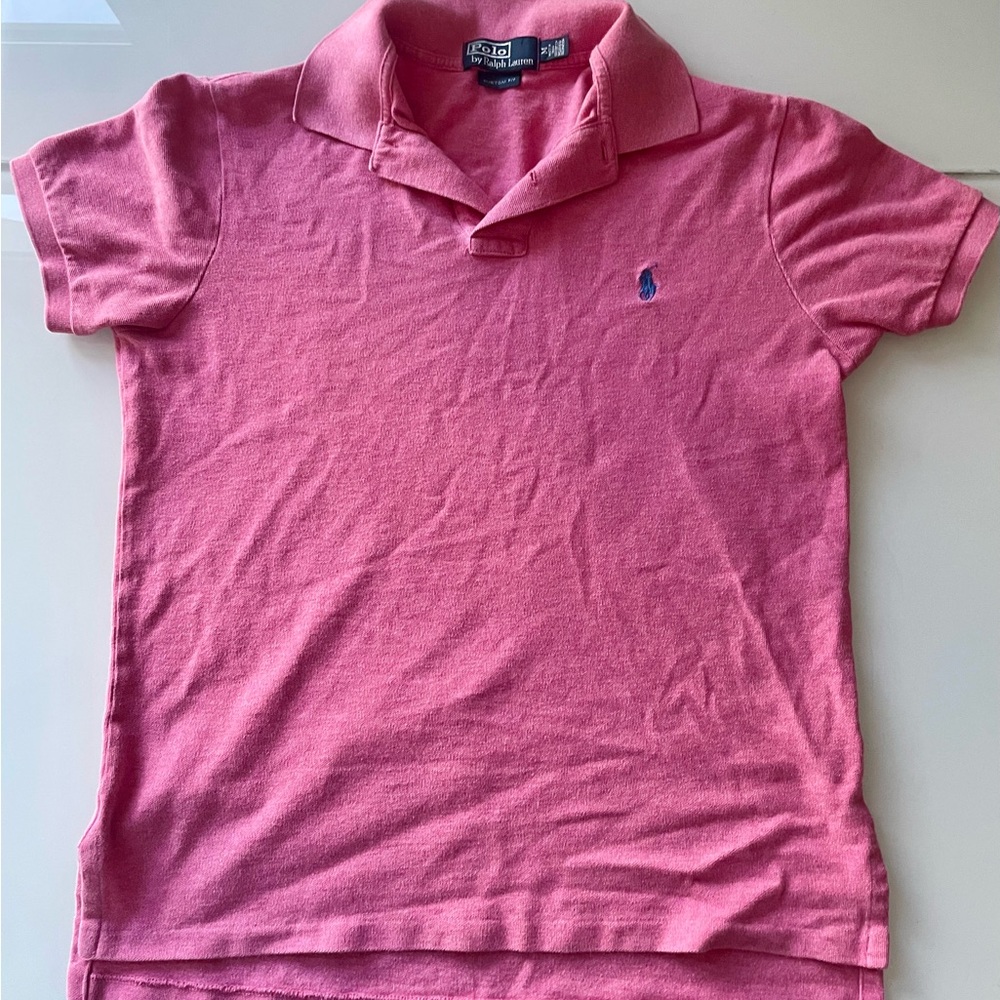 Pink Mens Ralph Lauren Polo Shirt, Classic ‘Custom Fit’ Design, Size M